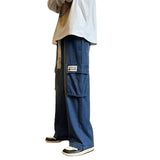 Men Cargo Pants Retro Loose Casual Wide Leg Pants