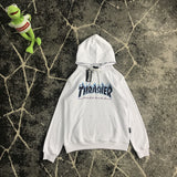 Thrasher T Shirt Autumn Flame Letter Hooded Sweater Cotton Loose Sports