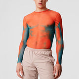 Transparent Shirt for Men Top Men See-through Bottoming Shirt Stretch-Tight T-shirt