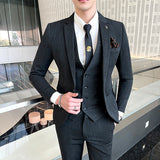Seersucker Suit Slim-Fit Plaid Suit Three-Piece Suit