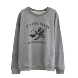 Harvard Sweatshirt Vintage Cartoon Print Loose Pullover Sweatershirt