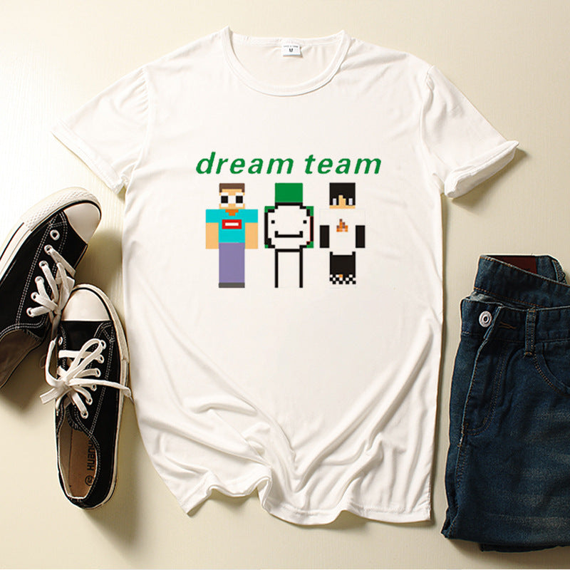 Dreamwastaken Novelty Hoodies Dream Merch Shirt Printed Short Sleeve T-shirt Summer