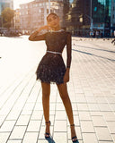 Knee Length Semi Formal Dresses for Wedding Spring See-through Small Dress Slim Dress