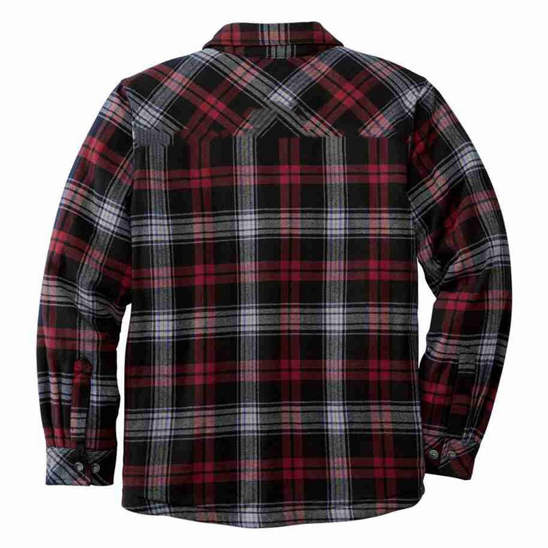 John Dutton Jacket Autumn and Winter Patch Pocket Plaid Shirt Long Sleeve Loose Velvet Thickened Coat