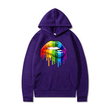 Drippy Hoodies Lip Printings Loose Sweater