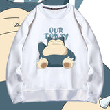 Men and Women Pokemon Pikachu Hoodie Pokémon Snorlax round Neck Sweater
