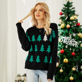 Black Christmas Sweater Christmas Tree Knitted Sweater
