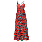 Beth Dutton Bohemian Dress Summer Spring Midi Dresses Sexy Slim Fit V-neck Strap Floral Skirt