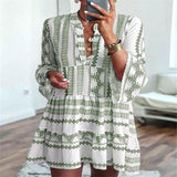 Beth Dutton Bohemian Dress Winter Autumn Midi Dresses Geometric Printed Maxi Dress