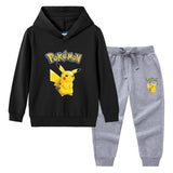 Children Pokemon Pikachu Hoodie & Pant Set Sweater Trousers Two-Piece Baby Cotton Suit
