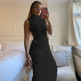 Music Festivals Rave Outfits Dress Summer round Neck Sexy Hollow out Strap Slim Fit Sheath Dress