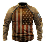 Tactics Style Men Sweatshirts & Hoodies Men's Long Sleeve Retro 3D Printed Outdoor Casual Sweatshirt