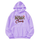 Boy Mama Hoodie Leopard Print Christmas Print Hooded Hoodie