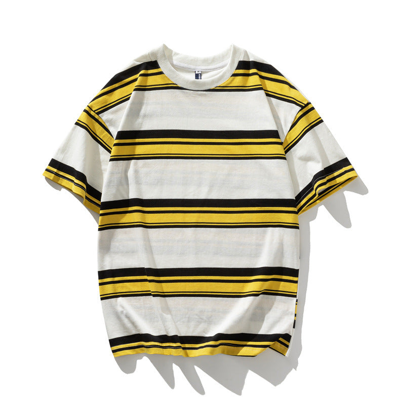 Man Summer T Shirt Striped Half Sleeve