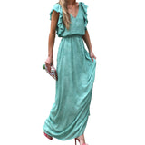 Women Bohemian Dress Women's Summer Sleeveless Printed Dress