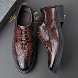 Indo Western Shoes Brogue Men's Shoes British Style Carving Genuine Leather Business Formal Men's Leather Shoes