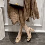 Nude Block Heel Sandals