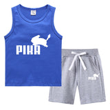 Children Pokemon Pikachu Tshirts & Shorts Summer Vest Middle Pants Sports Casual Sleeveless Two Pieces