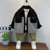 Toddler Boys Jackets Boys' Shirt Autumn Striped Coat Children