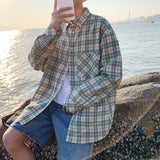 Men's Shirts Autumn Long Sleeve Plaid Shirt