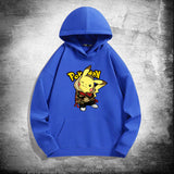 Men and Women Pokemon Pikachu Hoodie Loose Shoulder Long Sleeve Top