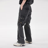 Printed Multi-Pocket Cargo Pants Men's plus Size Retro Sports Casual Pants Street Trendy Trousers Men Pants