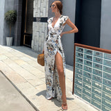 Bohemian Beach Dress Chiffon Print Sleeveless