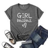 Boy Mama T Shirt Girl Mama Printed Short Sleeve round Neck T-shirt