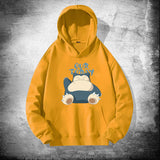 Men and Women Pokemon Pikachu Hoodie Men and Women Youth Loose Shoulder Long Sleeve Top Clothes