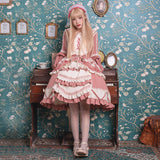Gothic Lolita Harajuku Style Clothing Lolita Dress Strawberry Milk Cover Op Front Open Pastoral Style Long Sleeve Princess Dress