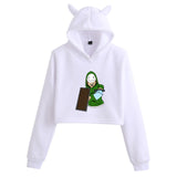 Dreamwastaken Men's Novelty Hoodies Dream Merch Shirt Fashion Cat Ears Exposed Navel Hooded Women's Sweater