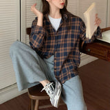 Beth Dutton Outfits Black and White Plaid Shirt Women's Baggy Coat Long Sleeve Shirt