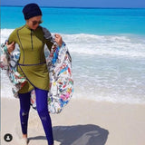 Burkini Swimwear Muslim Fashion Outfits Plus Size Split Conservative Slimming Women's Swimsuit