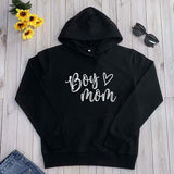 Boy Mama Hoodie Mother's Day Boy Mom Letter Love Heart Printed Hoodie