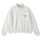 Essentials Polo Shirt Foot of God Double Line Polo Terry Lapel Loose Sweater