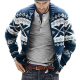 John Dutton Jacket Lapel Zipper Cardigan Cotton Long Sleeve Jacquard Sweater Coat