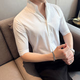 Men Shirts V-neck Half Sleeves Shirt