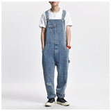Denim Overalls Men's plus Size Retro Sports Trousers Jumpsuit Suspenders Men Denim Overalls