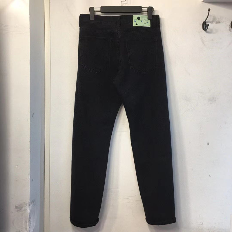 Off White Winter Pants Spring/Summer Printed Casual Jeans for Men