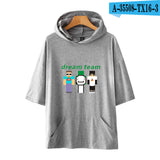 Dreamwastaken Novelty Hoodies Dream Merch Shirt Loose Print Fashion Loose Hooded T-shirt Short Sleeve Top