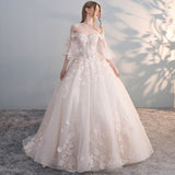 Mariah Carey See through Dress Lace Bridal Long Sleeve Wedding Dress