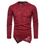 Transparent Shirt for Men Punk V-neck Long Sleeve Bottoming T-shirt