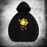 Men and Women Pokemon Pikachu Hoodie Loose Shoulder Long Sleeve Top