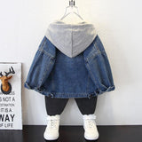 Toddler Boys Jackets Boys Autumn Clothing Hooded Denim Jacket Handsome