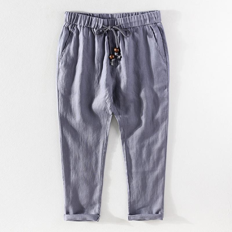 Linen Pants Straight Leg Pants Men's Clothing Breathable Casual Pants