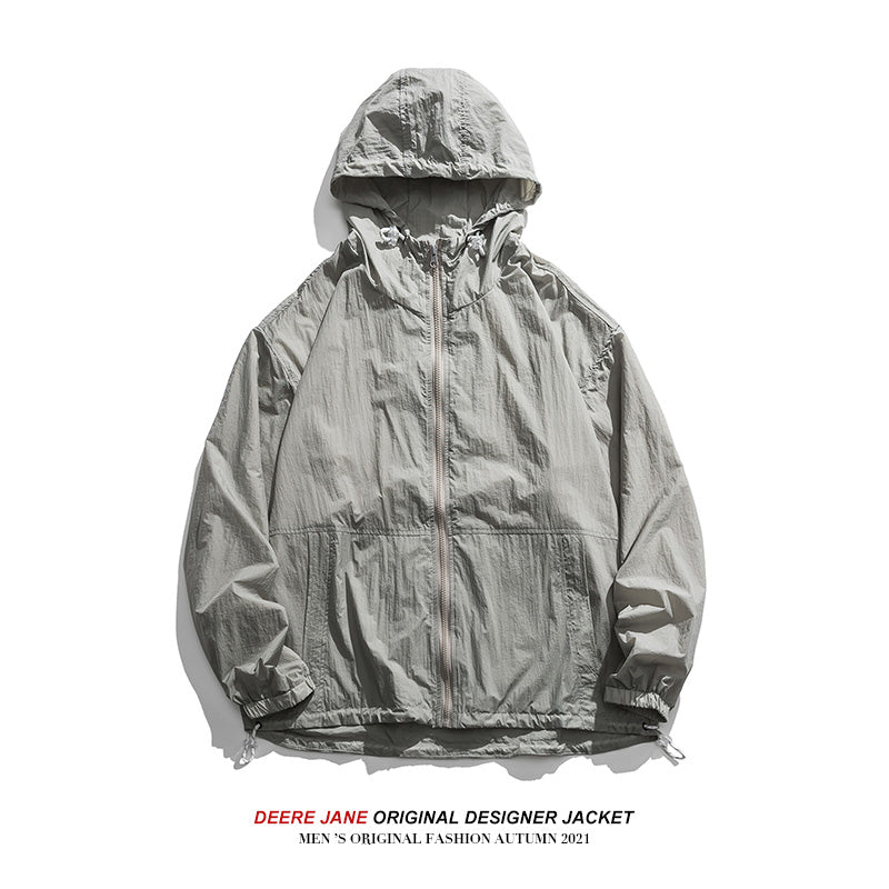 Men Sun Protection Clothing Summer Hooded Sun-Proof Top Men's Coat