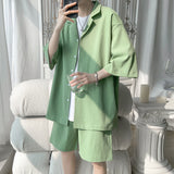 Men's Shirts Short-Sleeved Shirt Suit Summer Solid Color plus Size