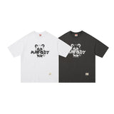 Men T Shirt Summer Casual Tops Men's Clothes Summer Wear Retro Men's Short Sleeve Loose Cartoon Bear T-shirt Fashion