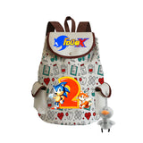Sonic Backpack Hedgehog Sonic Backpack Cute Pattern Drawstring Backpack