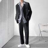 Seersucker Suit Loose Suit Coat Men's Suit